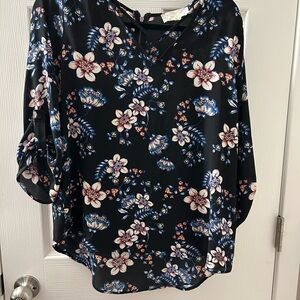 Pink Republic Black Floral Blouse